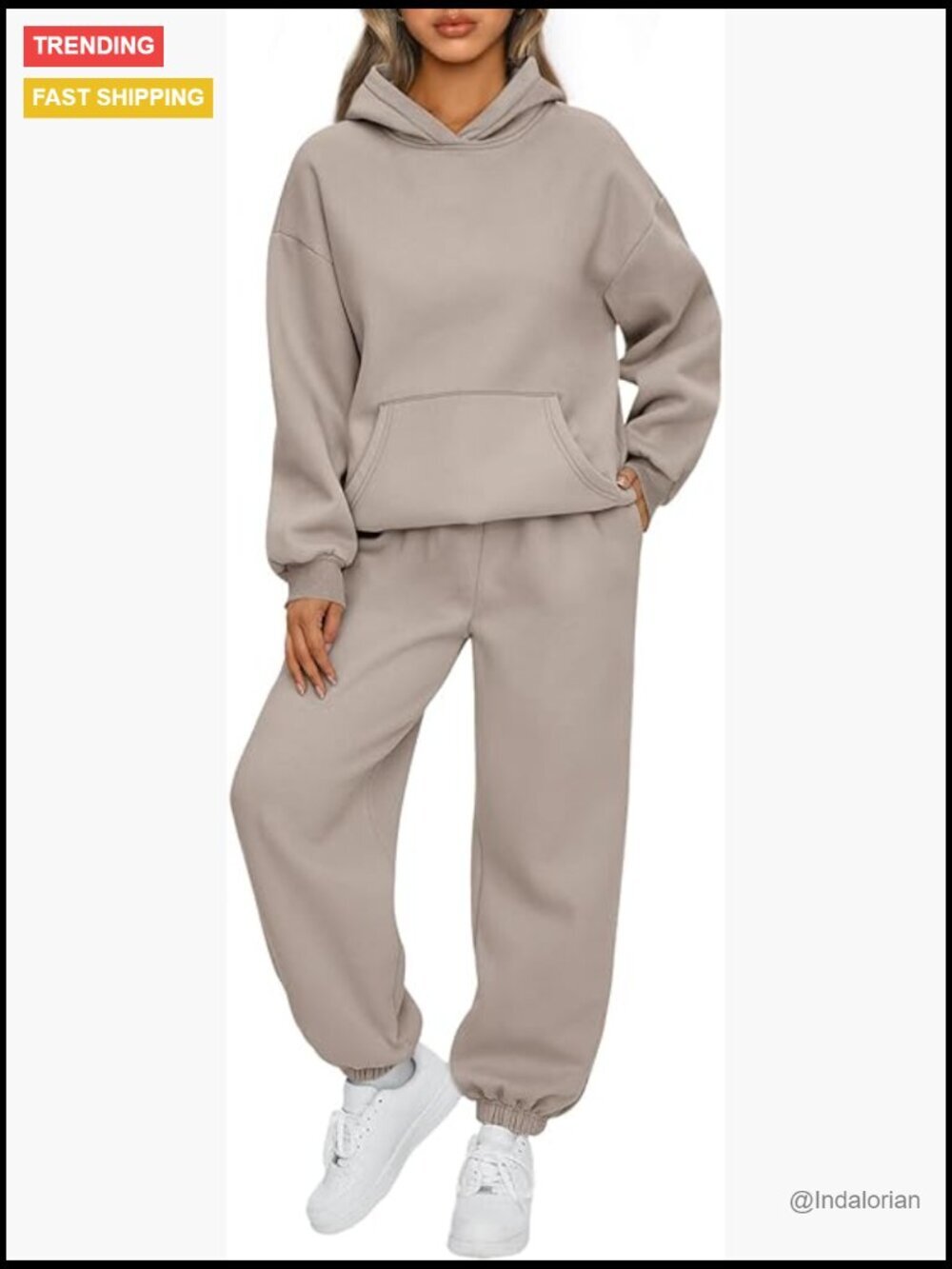 Oversized Hoodie Sweatsuit Set 50% Polyester 50% Cotton Loungewear